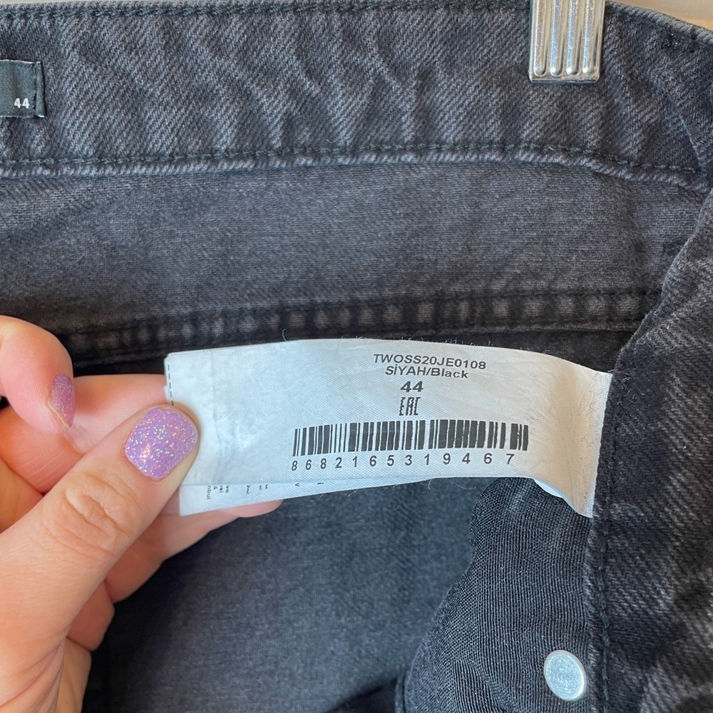 TRENDYOL Women’s Gray Black Mom Jean Denim Size 12 - Picture 9 of 10